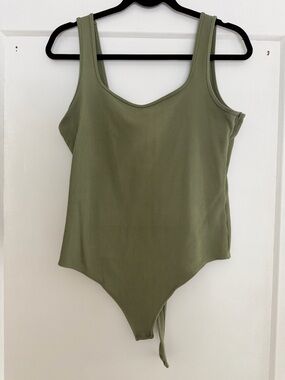 Ribbed Olive Green A&F Tank Bodysuit